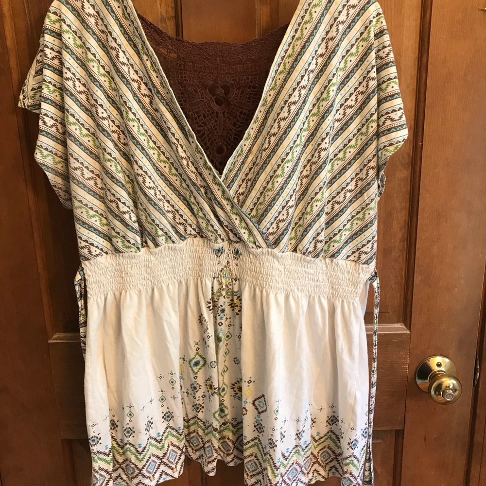 Empire waist shirt with crochet back